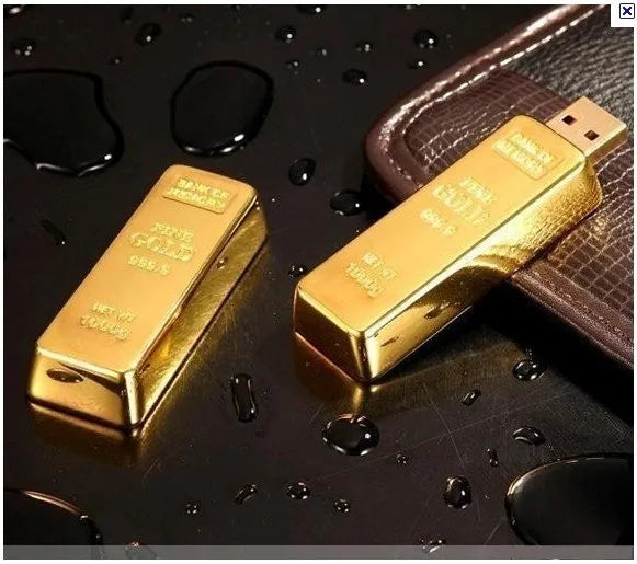 Pen Drive modelo Barra de Ouro - 16GB 128GB 256GB