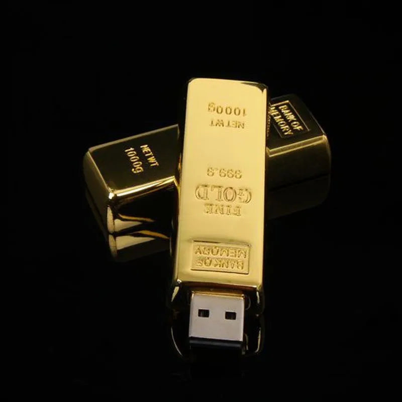 Pen Drive modelo Barra de Ouro - 16GB 128GB 256GB