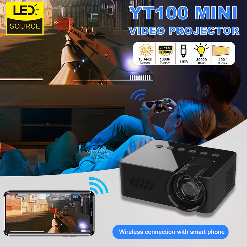 Mini Projetor LED Portátil Home Cinema 1400 Lúmens