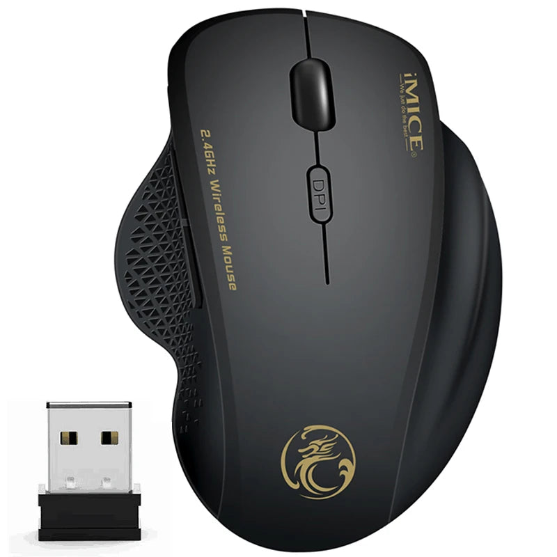 Mouse Sem Fio - Ergonômico - 6 Botões 2.4Ghz - 1600 DPI